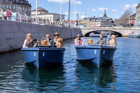 Sailing with dogs in a Goboat in Copenhagen