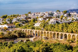A view to Nerja with the Mediterranean Sea in the background