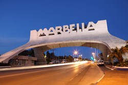 Marbella Arch at night