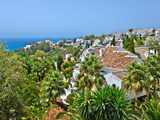 A view to Nerja with the Mediterranean Sea in the background