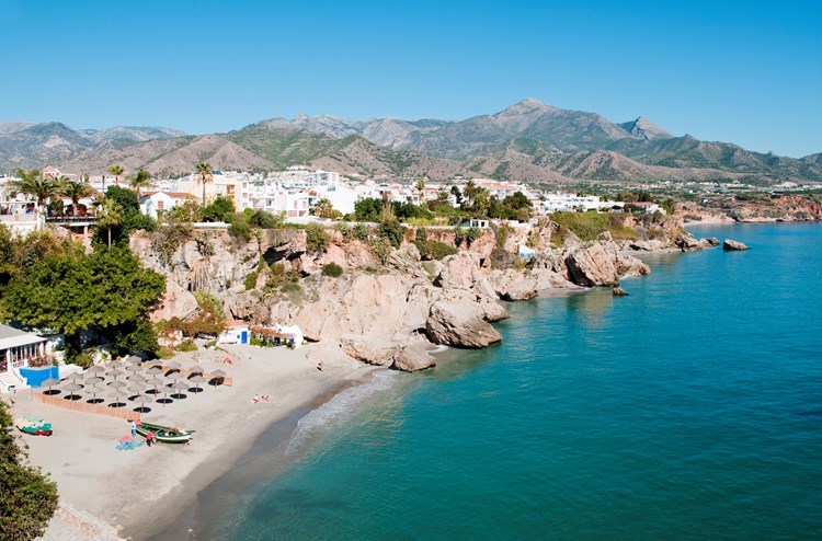 The northern part of Nerja beach