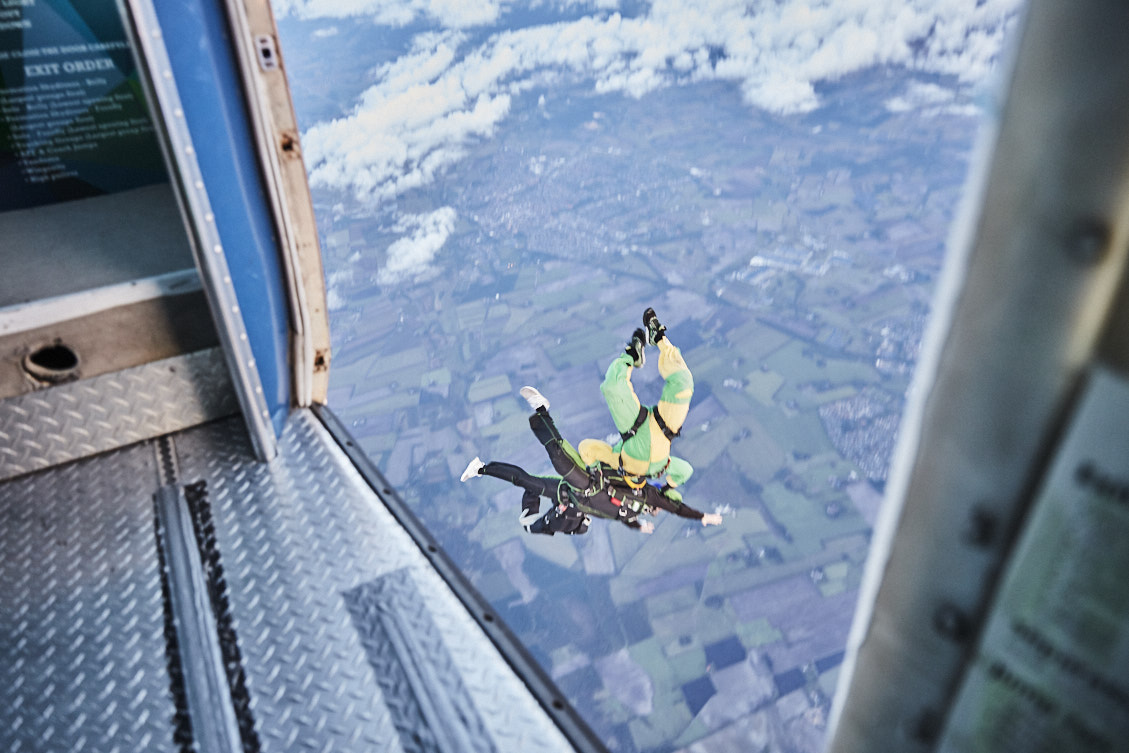 Two skydivers