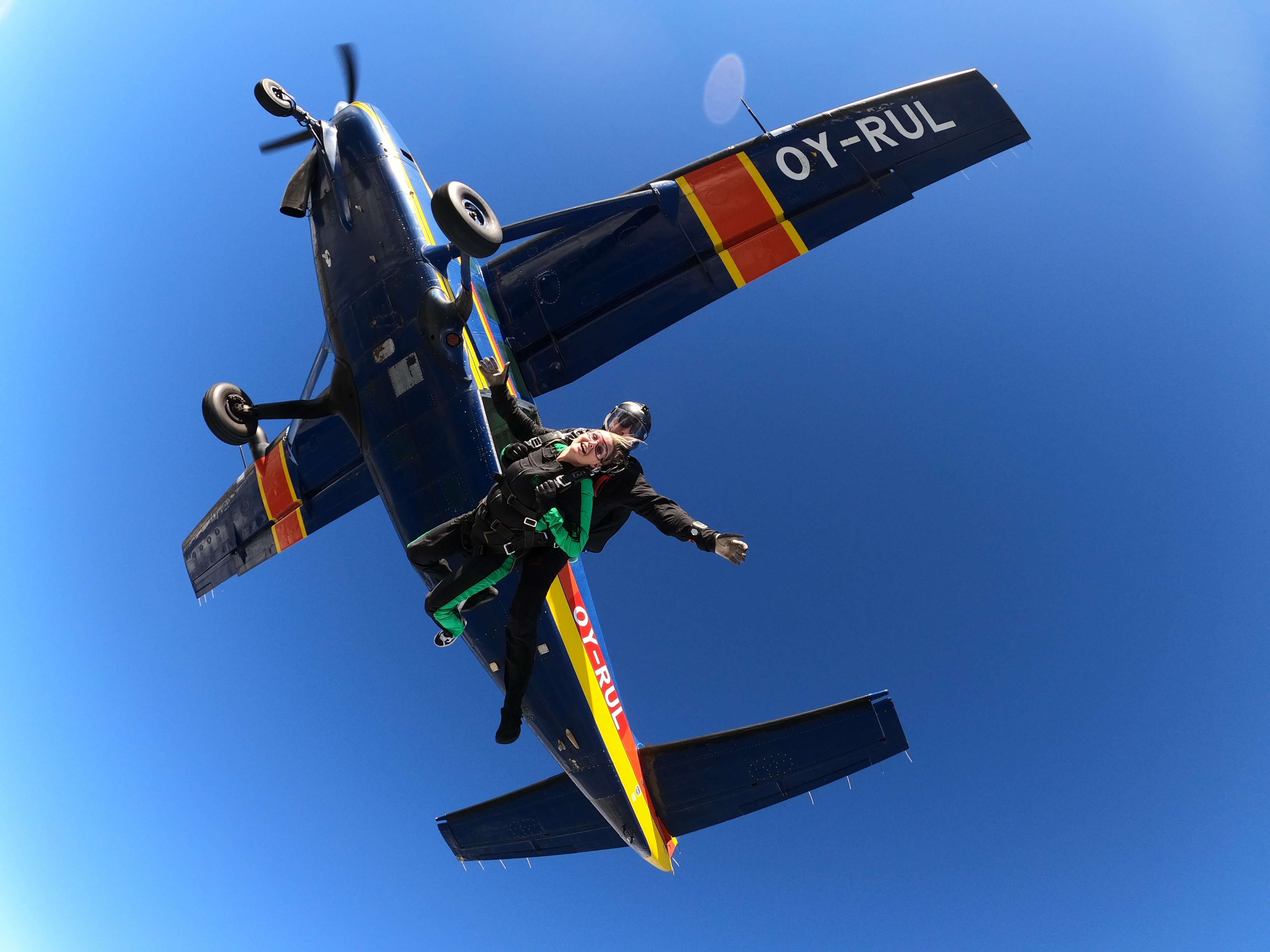 Two skydivers