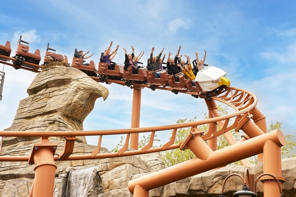 The roller coaster Flying Eagle at LEGOLAND® Billund Resort
